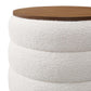 Modway Mezzo Round Boucle Fabric Storage Ottoman FredCo
