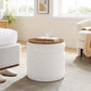 Modway Mezzo Round Boucle Fabric Storage Ottoman FredCo