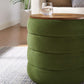 Modway Mezzo Round Performance Velvet Storage Ottoman FredCo