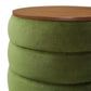 Modway Mezzo Round Performance Velvet Storage Ottoman FredCo