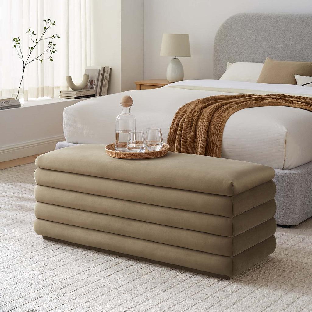 Modway Mezzo Upholstered Performance Velvet Storage Bench FredCo