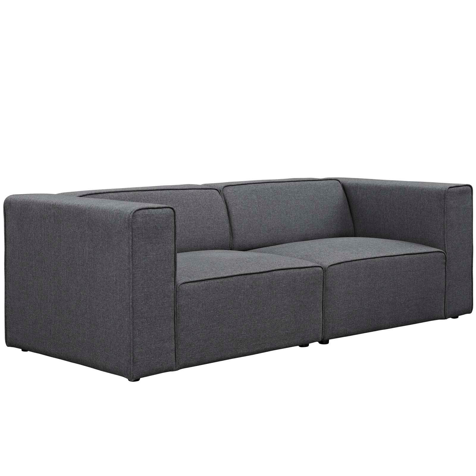 Modway Mingle 2 Piece Upholstered Fabric Sectional Sofa Set FredCo