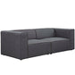 Modway Mingle 2 Piece Upholstered Fabric Sectional Sofa Set FredCo