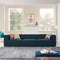 Modway Mingle 3 Piece Upholstered Fabric Sectional Sofa Set FredCo