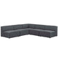 Modway Mingle 5 Piece Upholstered Fabric Armless Sectional Sofa Set FredCo