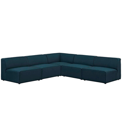 Modway Mingle 5 Piece Upholstered Fabric Armless Sectional Sofa Set FredCo