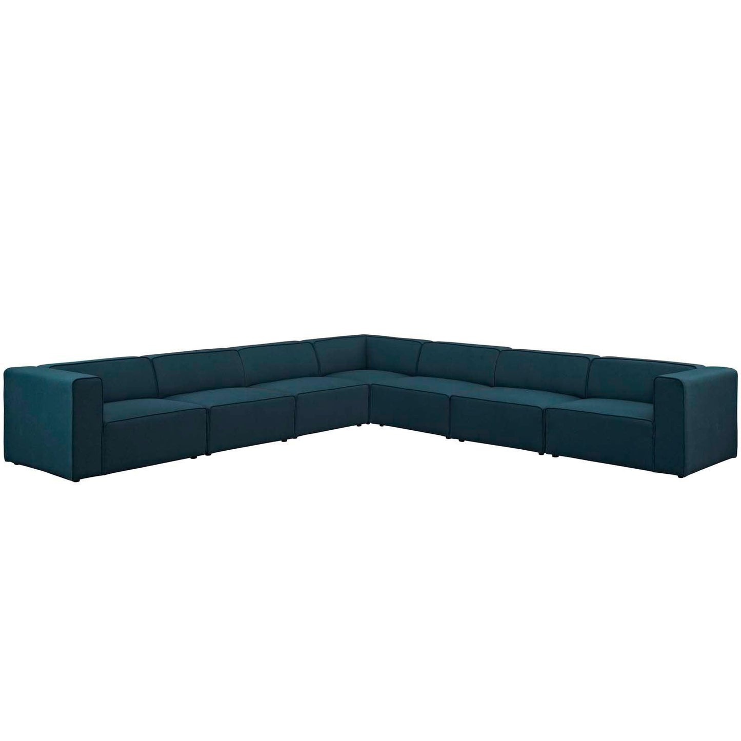 Modway Mingle 7 Piece Upholstered Fabric Sectional Sofa Set FredCo