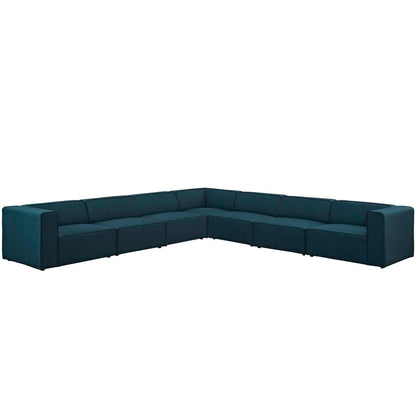 Modway Mingle 7 Piece Upholstered Fabric Sectional Sofa Set FredCo