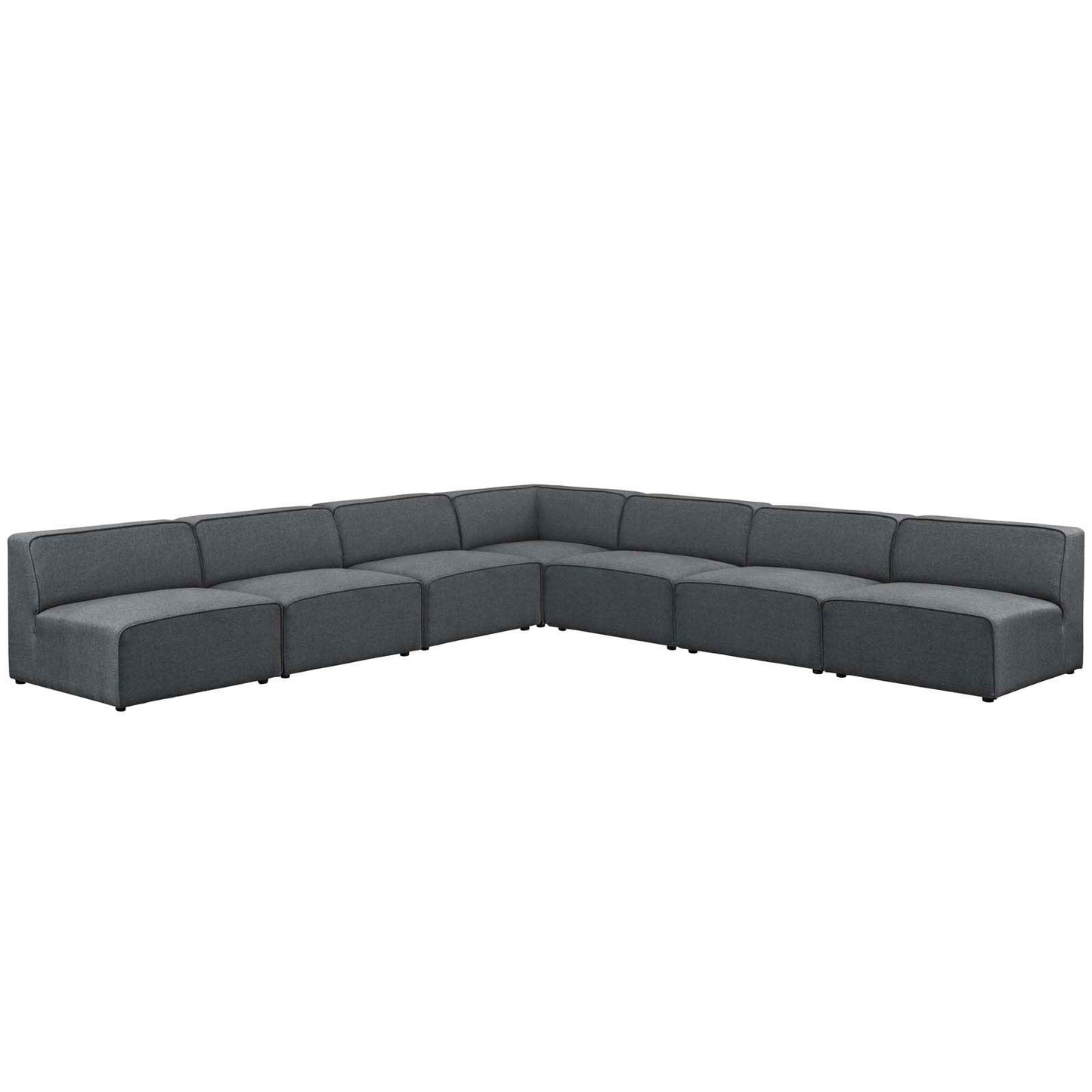 Modway Mingle 7 Piece Upholstered Fabric Sectional Sofa Set, EEI-2841 FredCo
