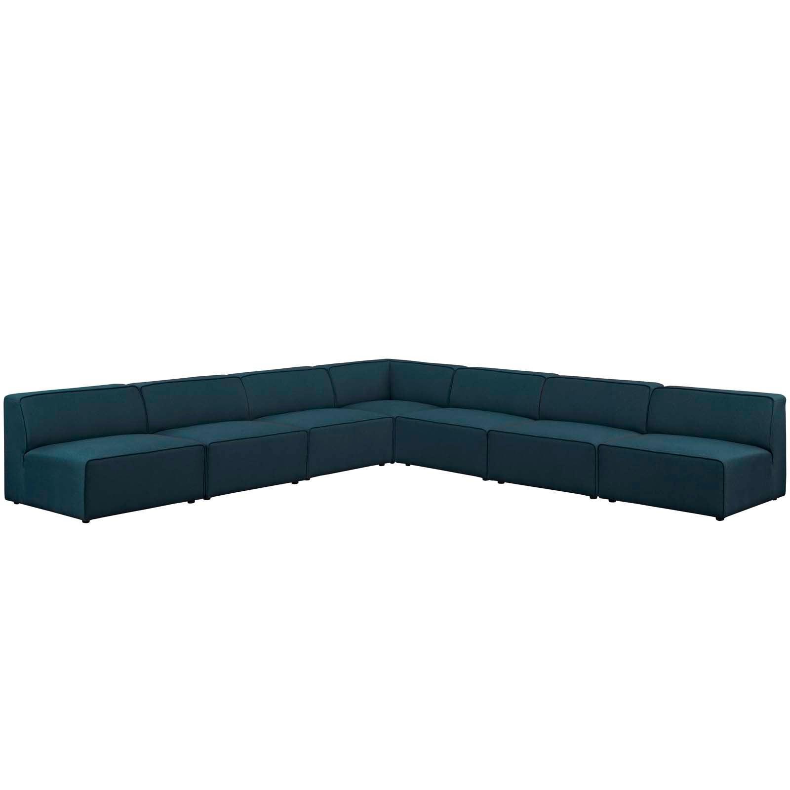 Modway Mingle 7 Piece Upholstered Fabric Sectional Sofa Set, EEI-2841 FredCo