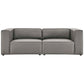 Modway Mingle Vegan Leather 2-Piece Sectional Sofa Loveseat FredCo