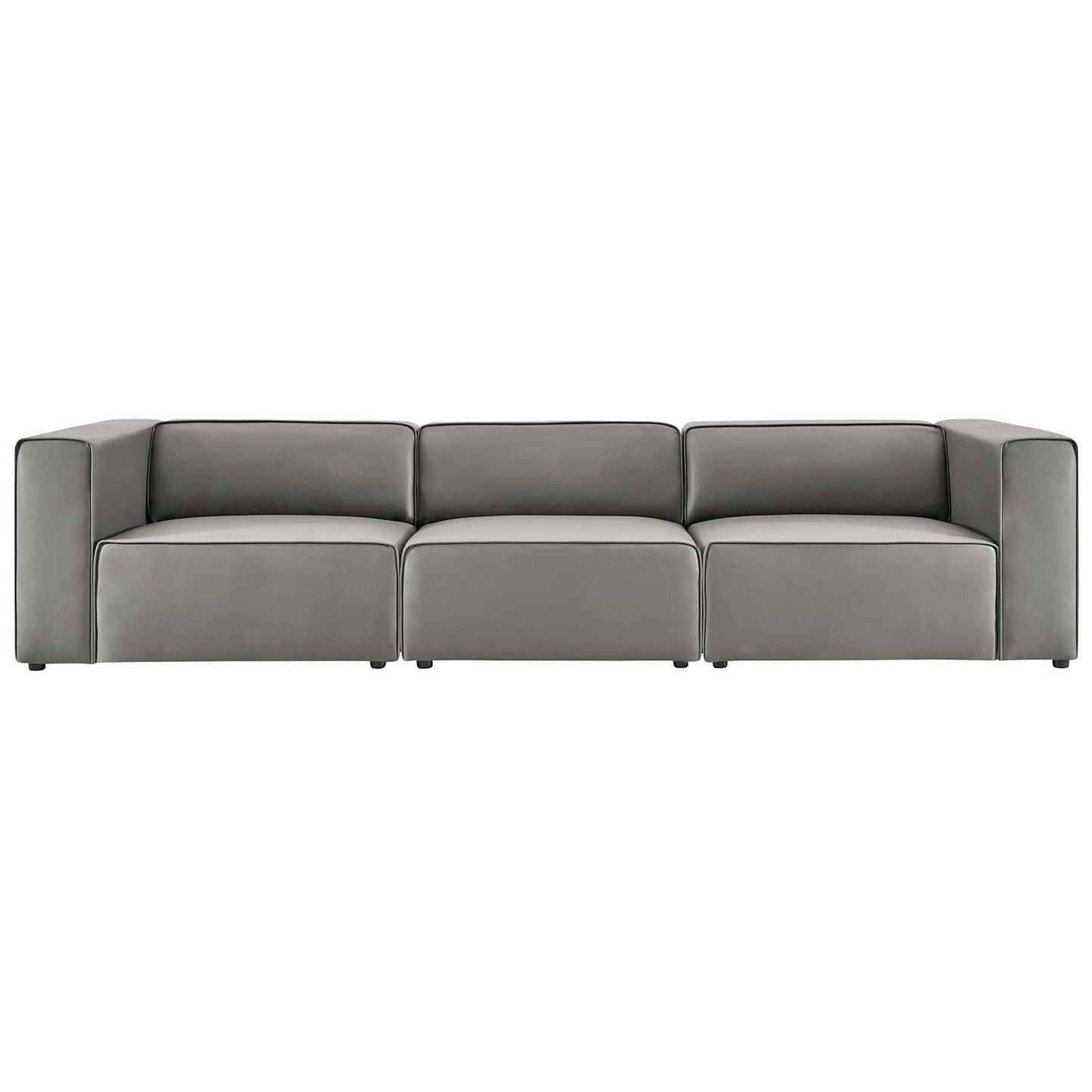 Modway Mingle Vegan Leather 3-Piece Sectional Sofa FredCo
