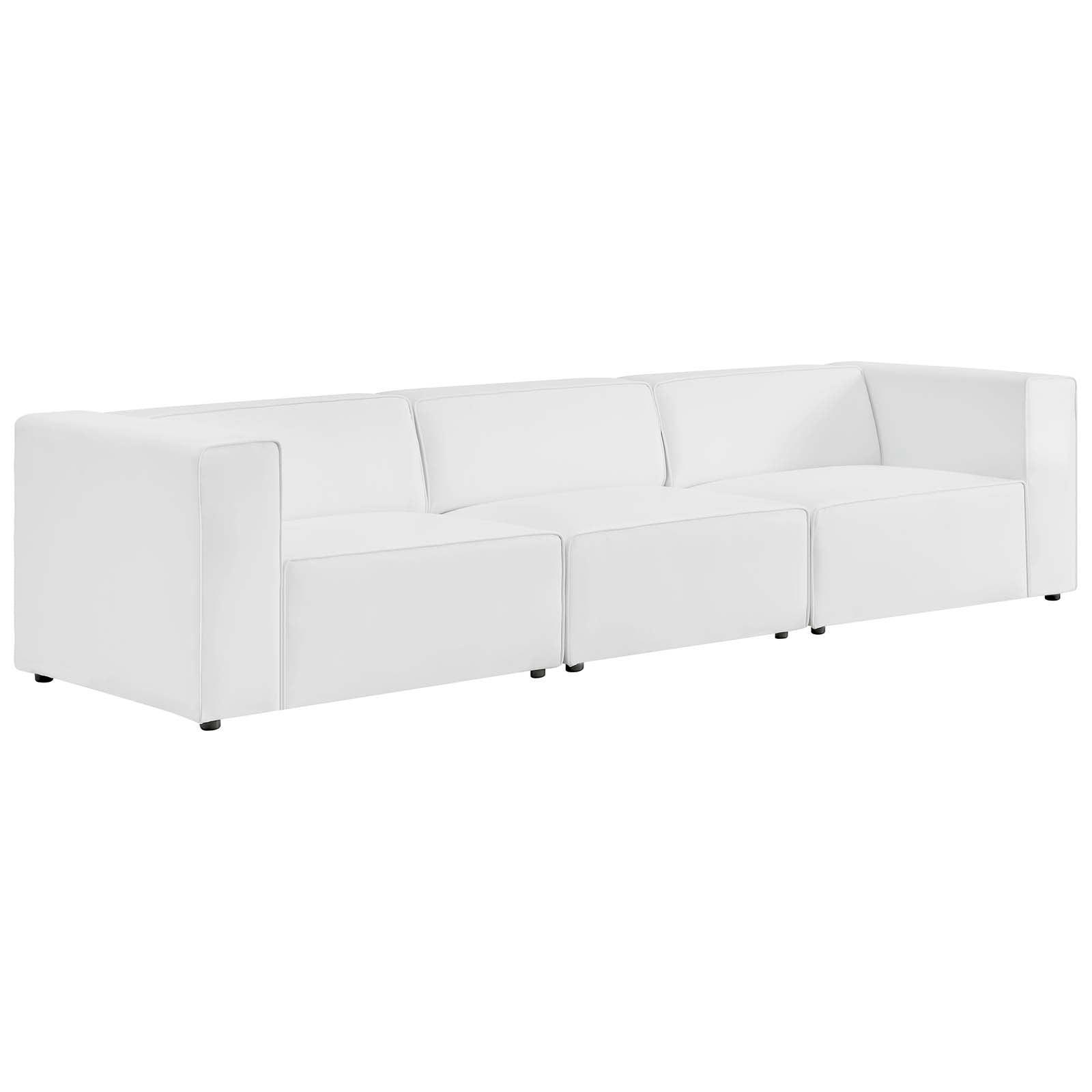 Modway Mingle Vegan Leather 3-Piece Sectional Sofa FredCo