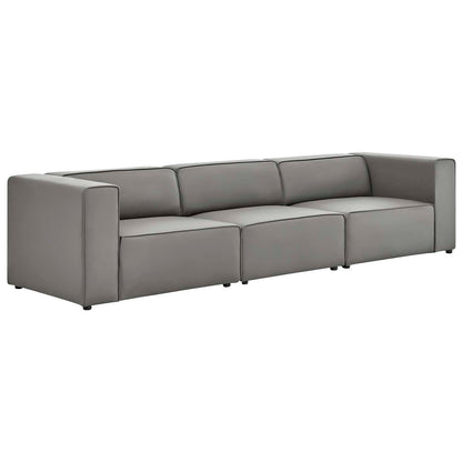Modway Mingle Vegan Leather 3-Piece Sectional Sofa FredCo