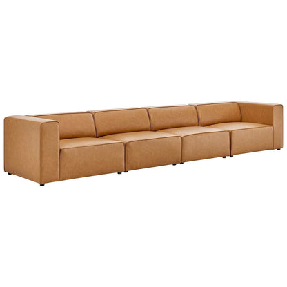 Modway Mingle Vegan Leather 4-Piece Sectional Sofa FredCo