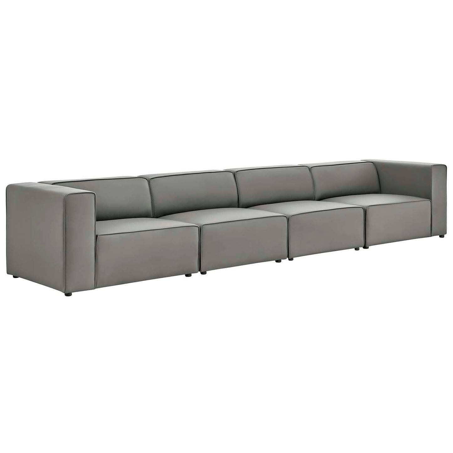 Modway Mingle Vegan Leather 4-Piece Sectional Sofa FredCo