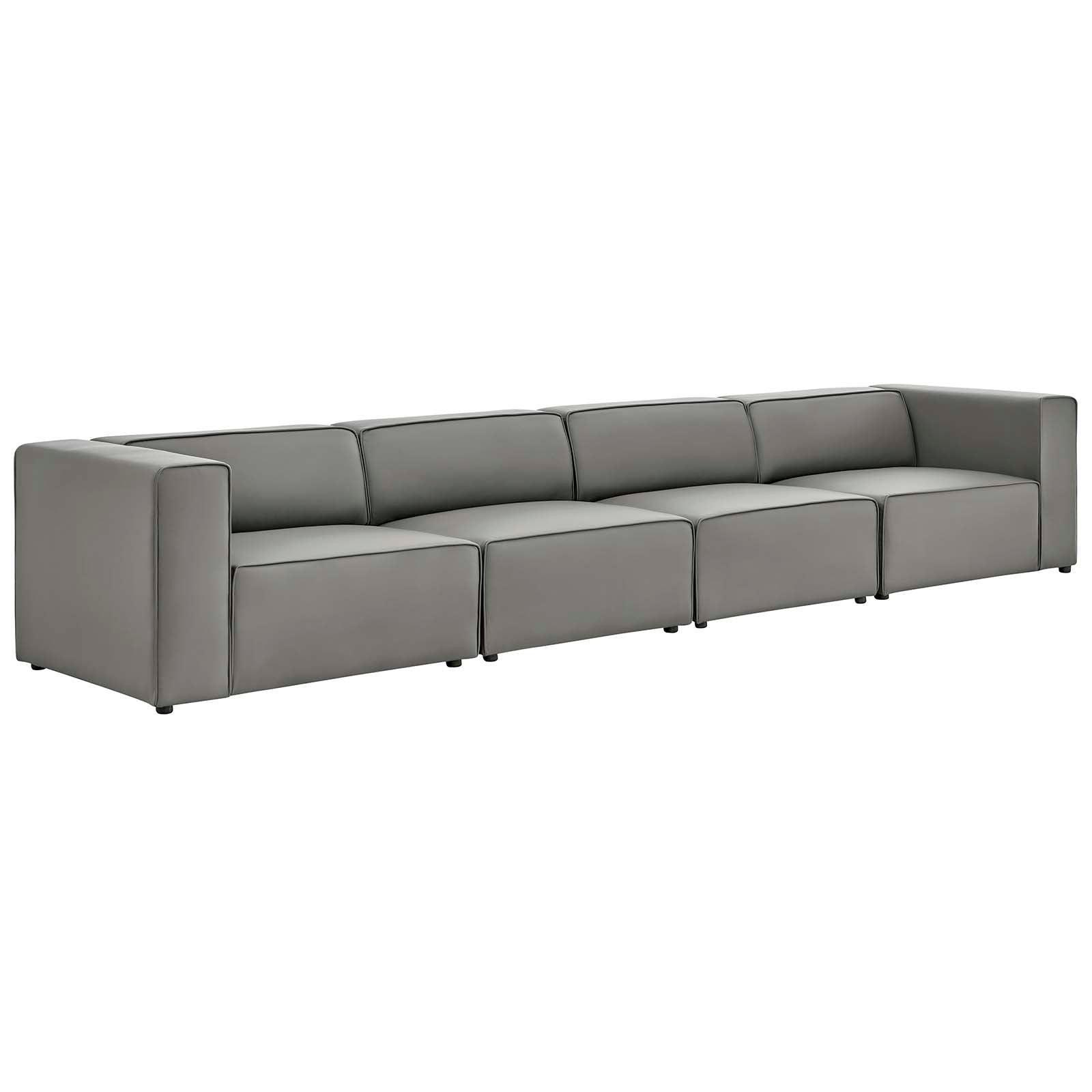 Modway Mingle Vegan Leather 4-Piece Sectional Sofa FredCo