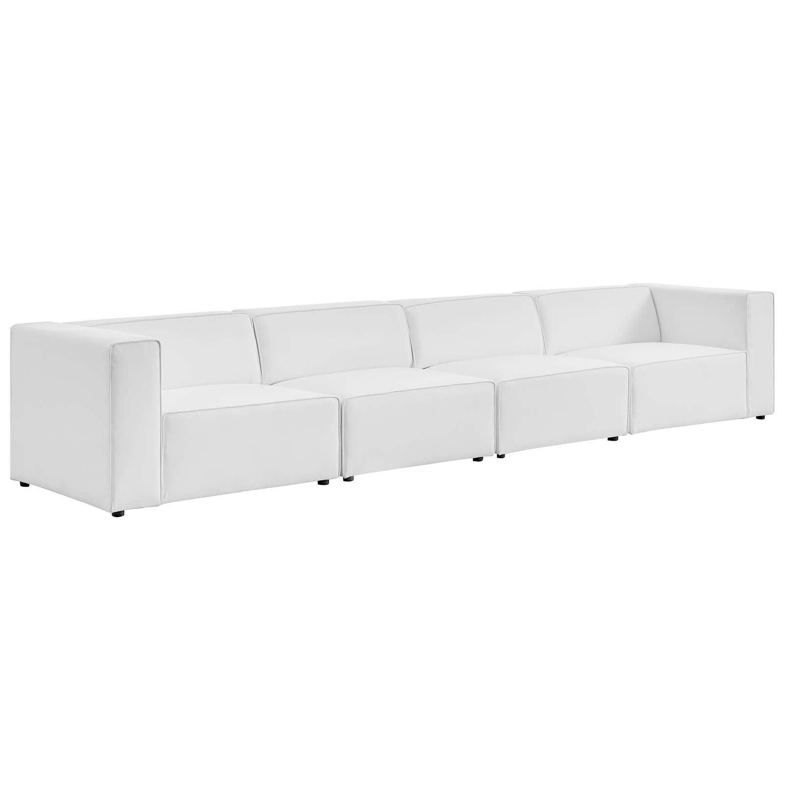Modway Mingle Vegan Leather 4-Piece Sectional Sofa FredCo