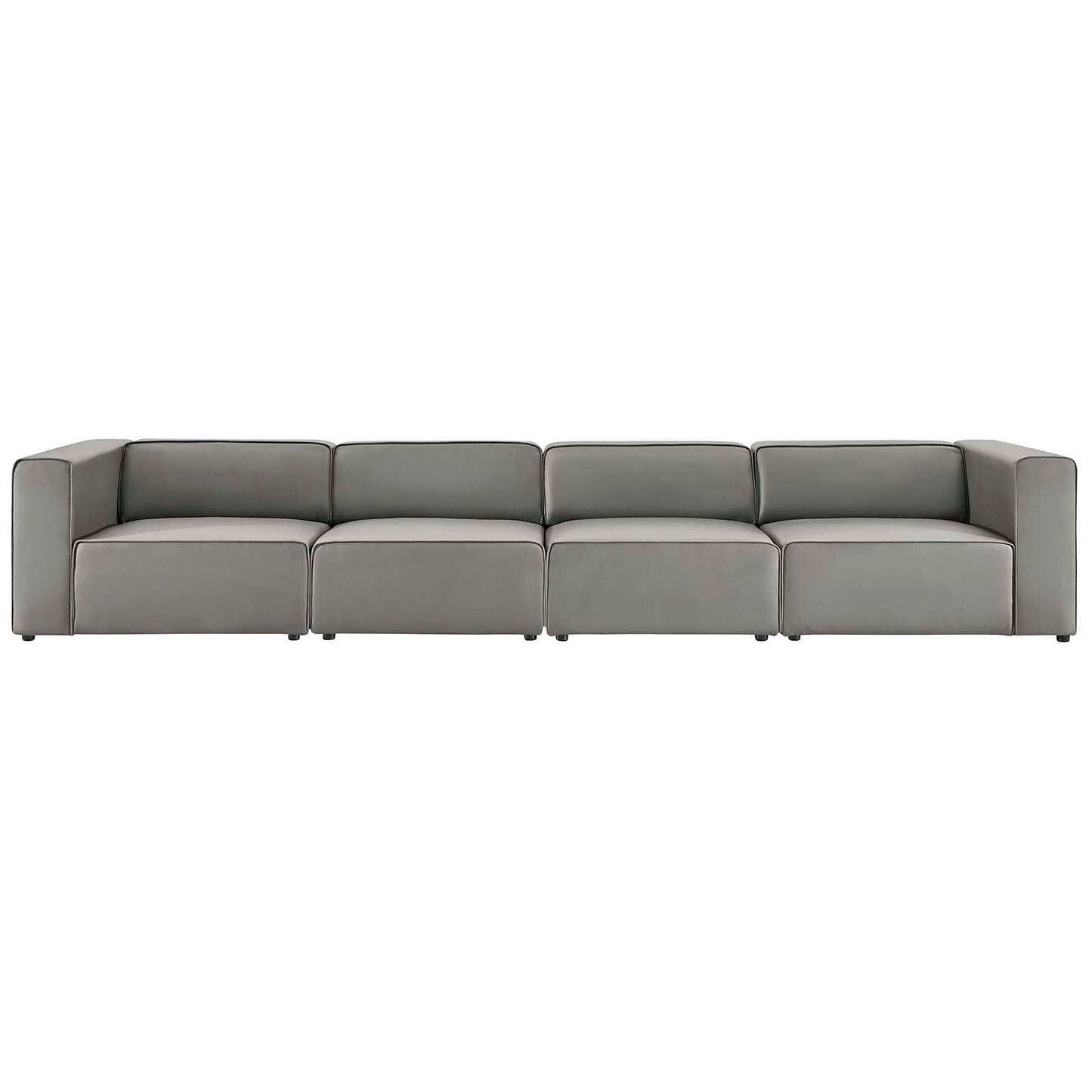Modway Mingle Vegan Leather 4-Piece Sectional Sofa FredCo