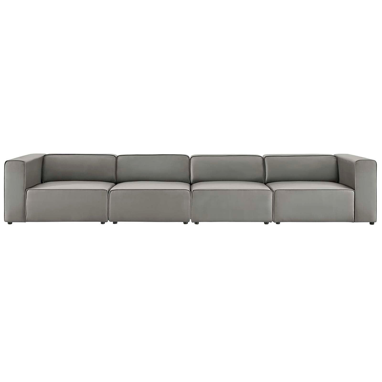 Modway Mingle Vegan Leather 4-Piece Sectional Sofa FredCo