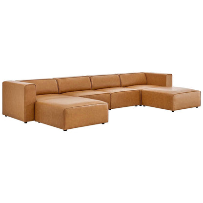 Modway Mingle Vegan Leather 4-Piece Sofa and 2 Ottomans Set FredCo