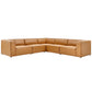 Modway Mingle Vegan Leather 5-Piece Sectional Sofa FredCo