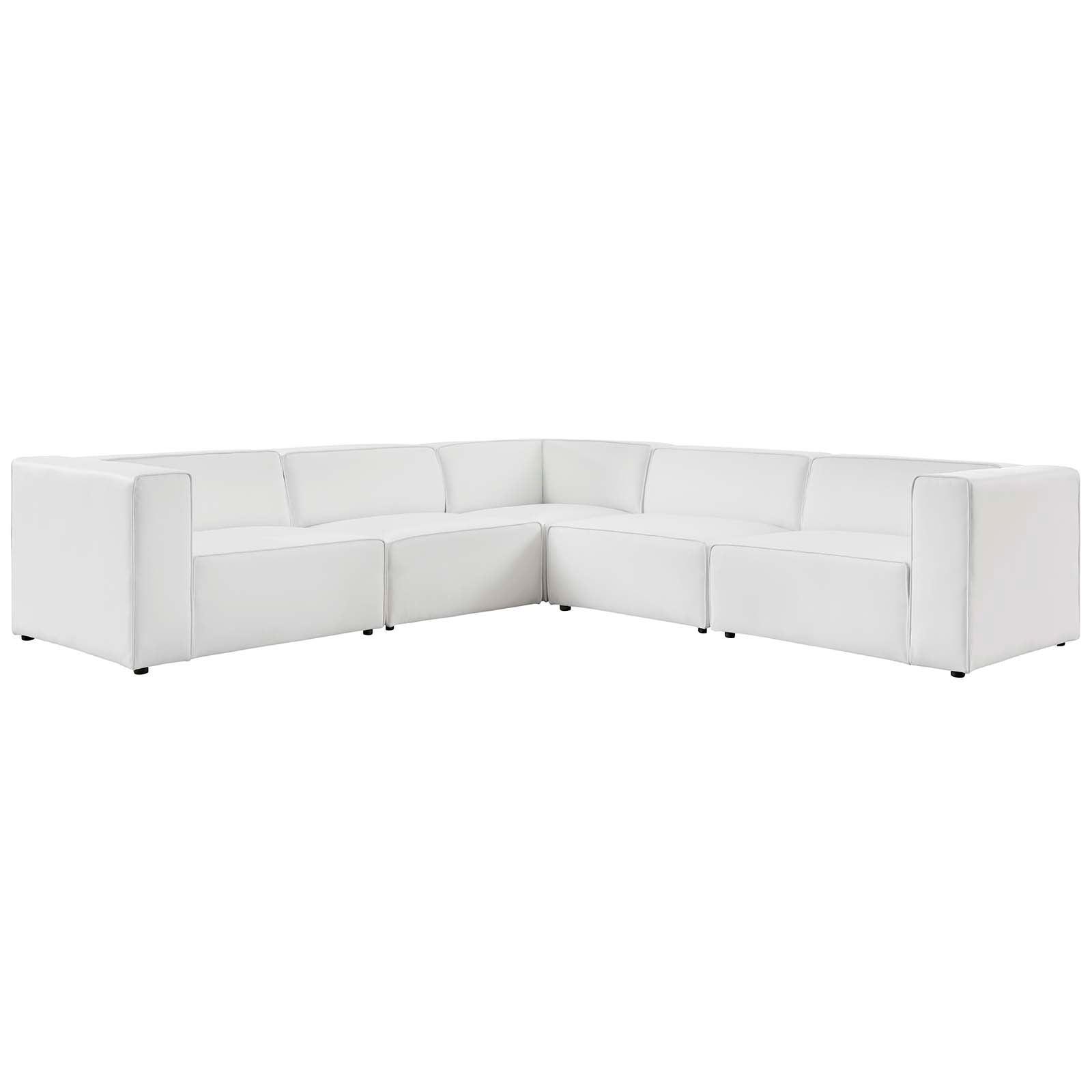 Modway Mingle Vegan Leather 5-Piece Sectional Sofa FredCo
