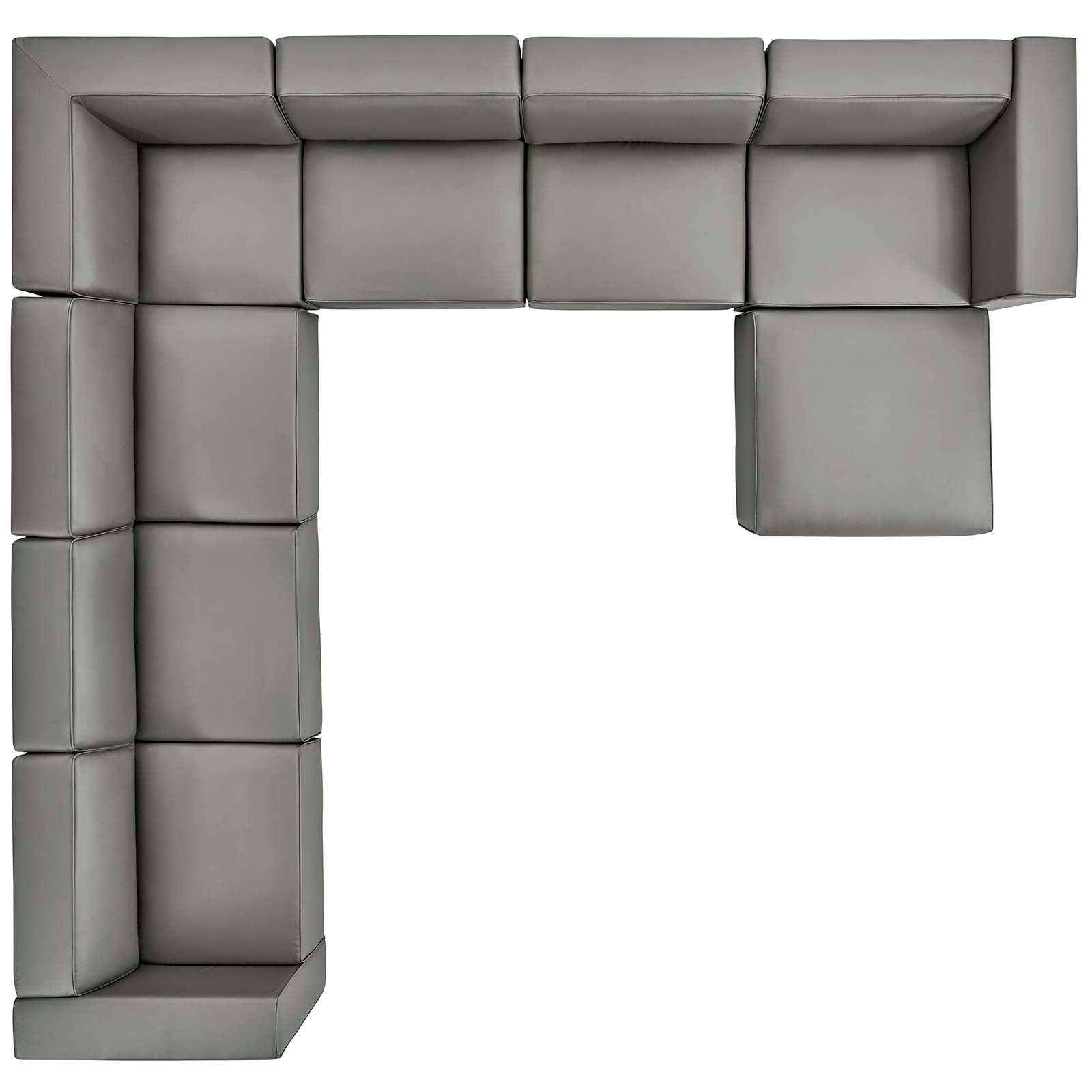 Modway Mingle Vegan Leather 8-Piece Sectional Sofa Set FredCo