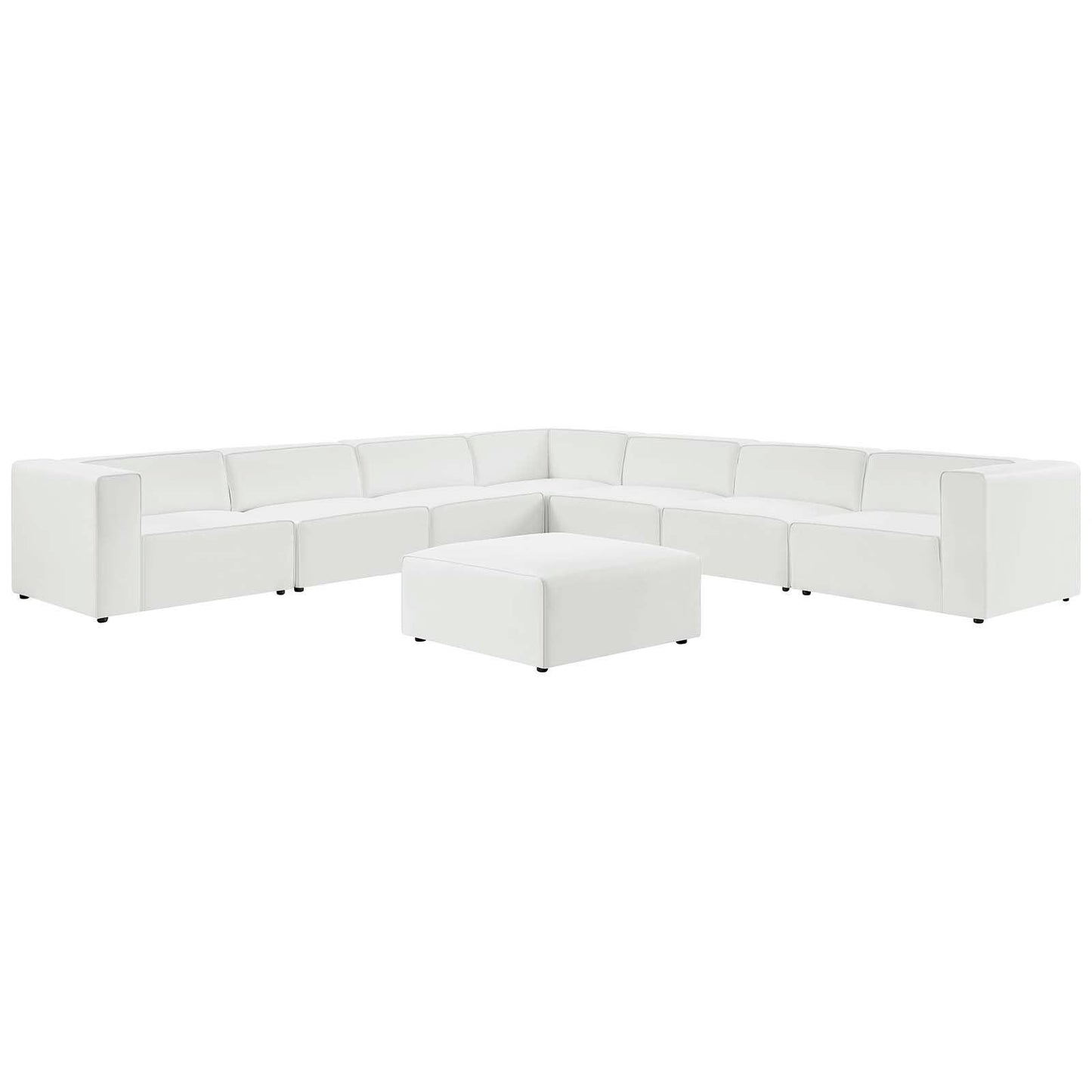 Modway Mingle Vegan Leather 8-Piece Sectional Sofa Set FredCo