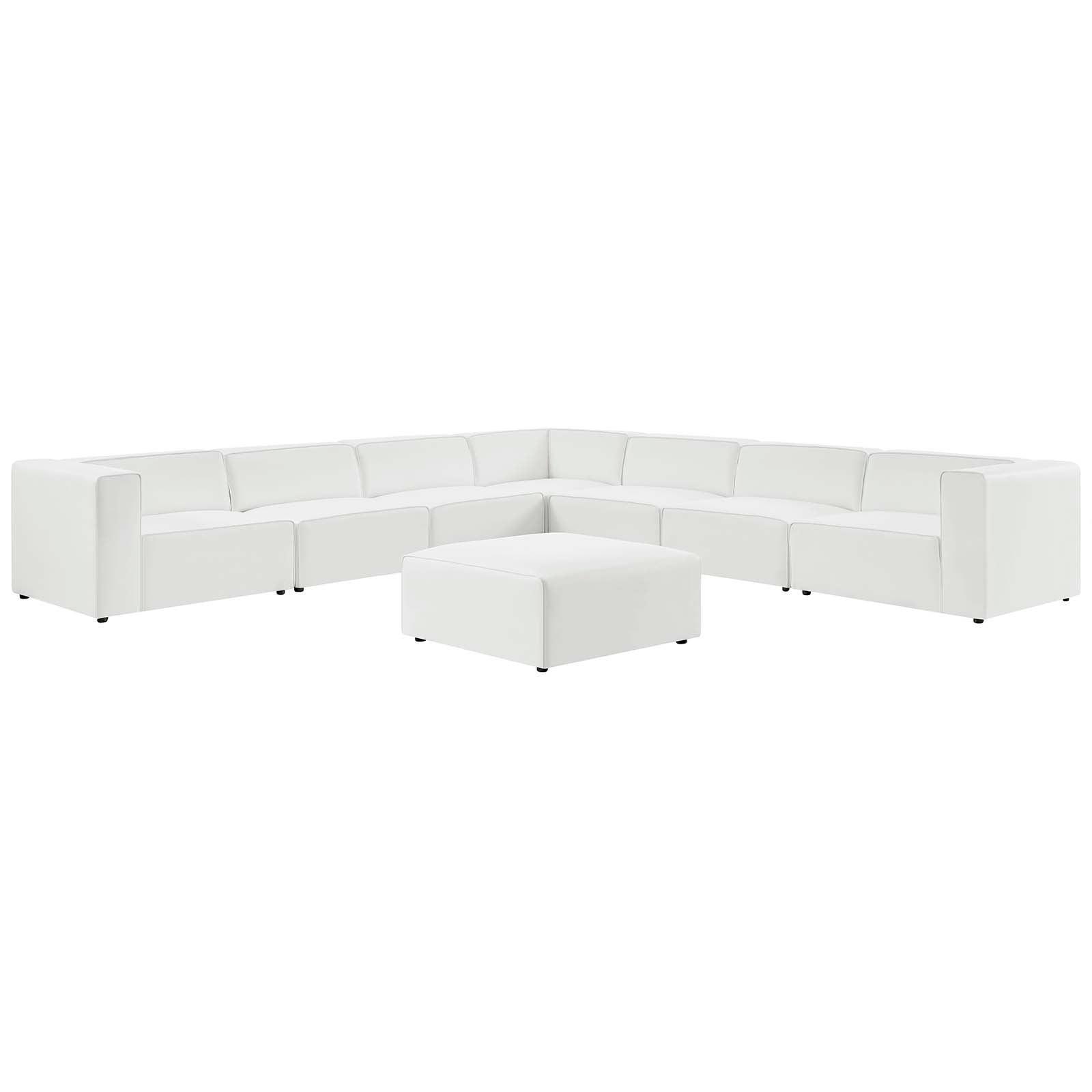 Modway Mingle Vegan Leather 8-Piece Sectional Sofa Set FredCo