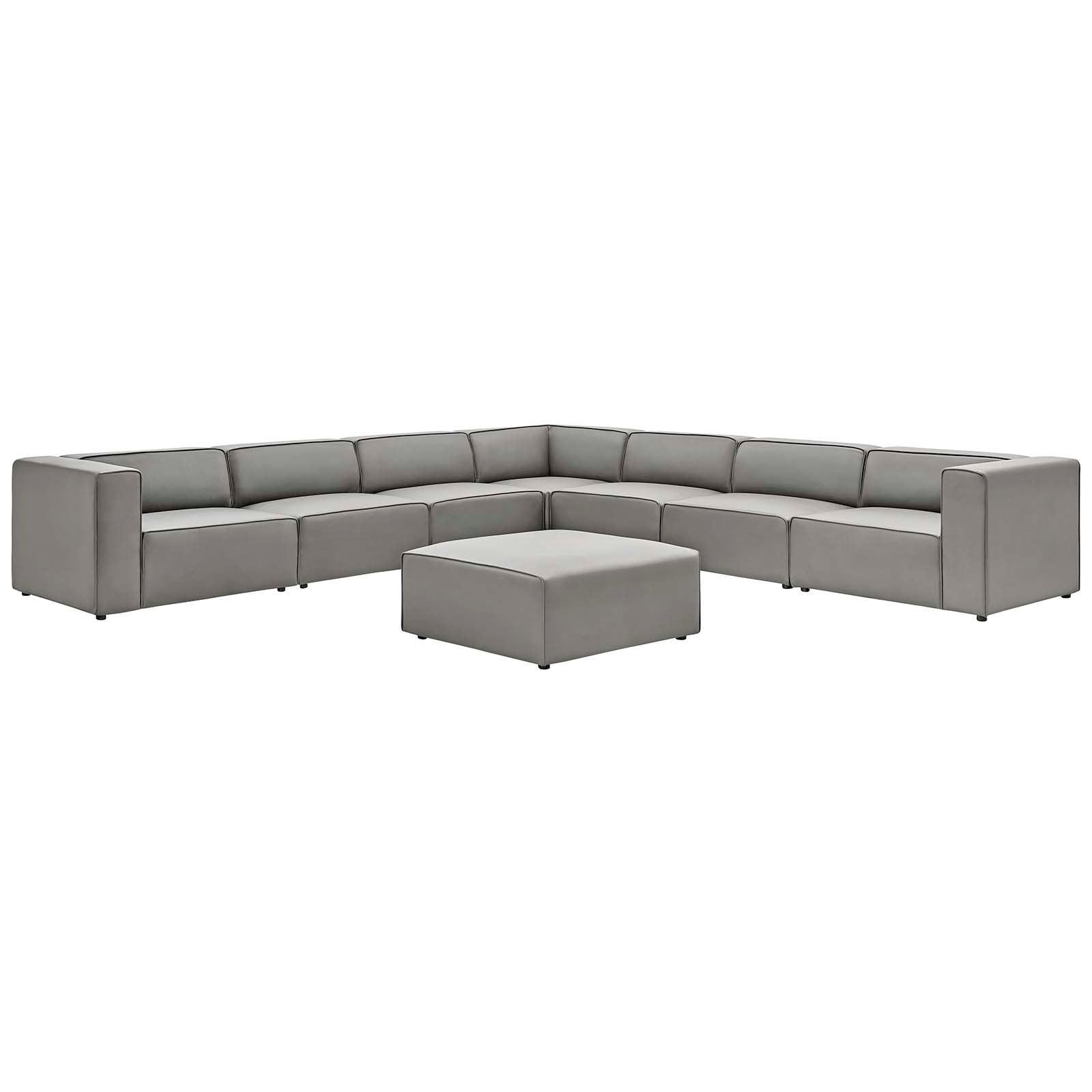 Modway Mingle Vegan Leather 8-Piece Sectional Sofa Set FredCo