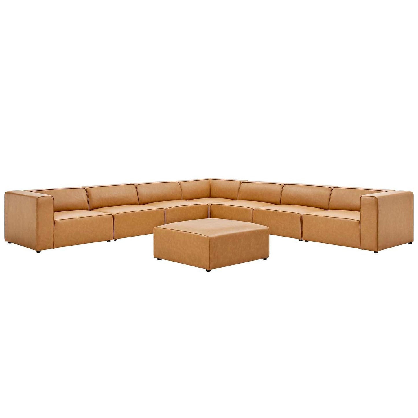 Modway Mingle Vegan Leather 8-Piece Sectional Sofa Set FredCo