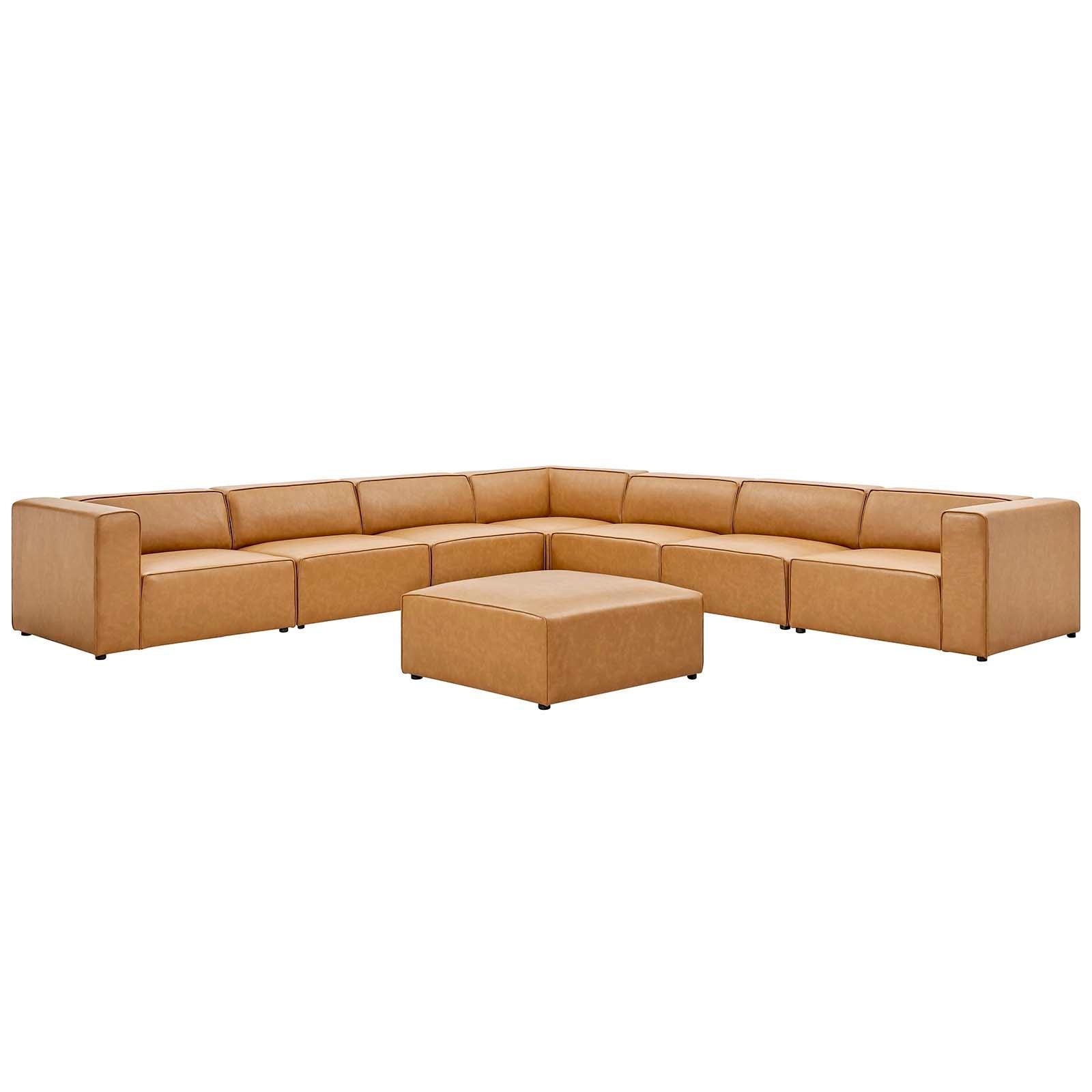 Modway Mingle Vegan Leather 8-Piece Sectional Sofa Set FredCo