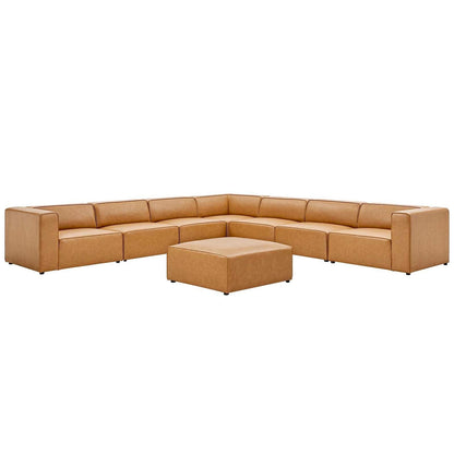 Modway Mingle Vegan Leather 8-Piece Sectional Sofa Set FredCo
