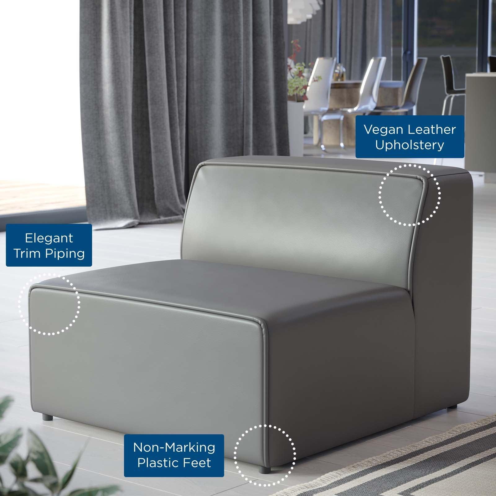 Modway Mingle Vegan Leather Armless Chair FredCo