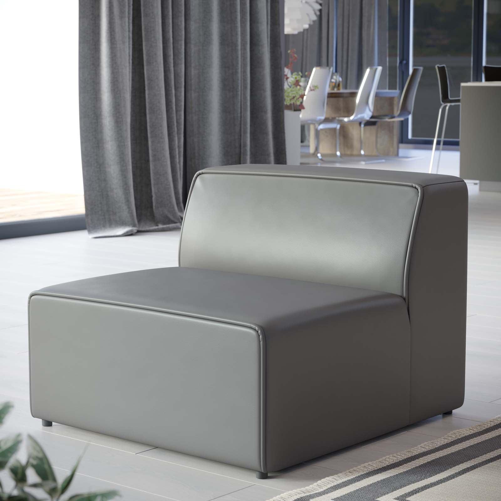 Modway Mingle Vegan Leather Armless Chair FredCo