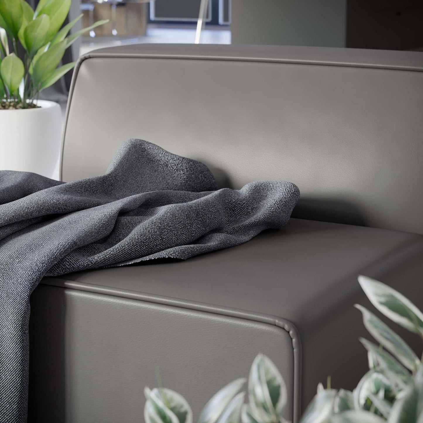 Modway Mingle Vegan Leather Armless Chair FredCo