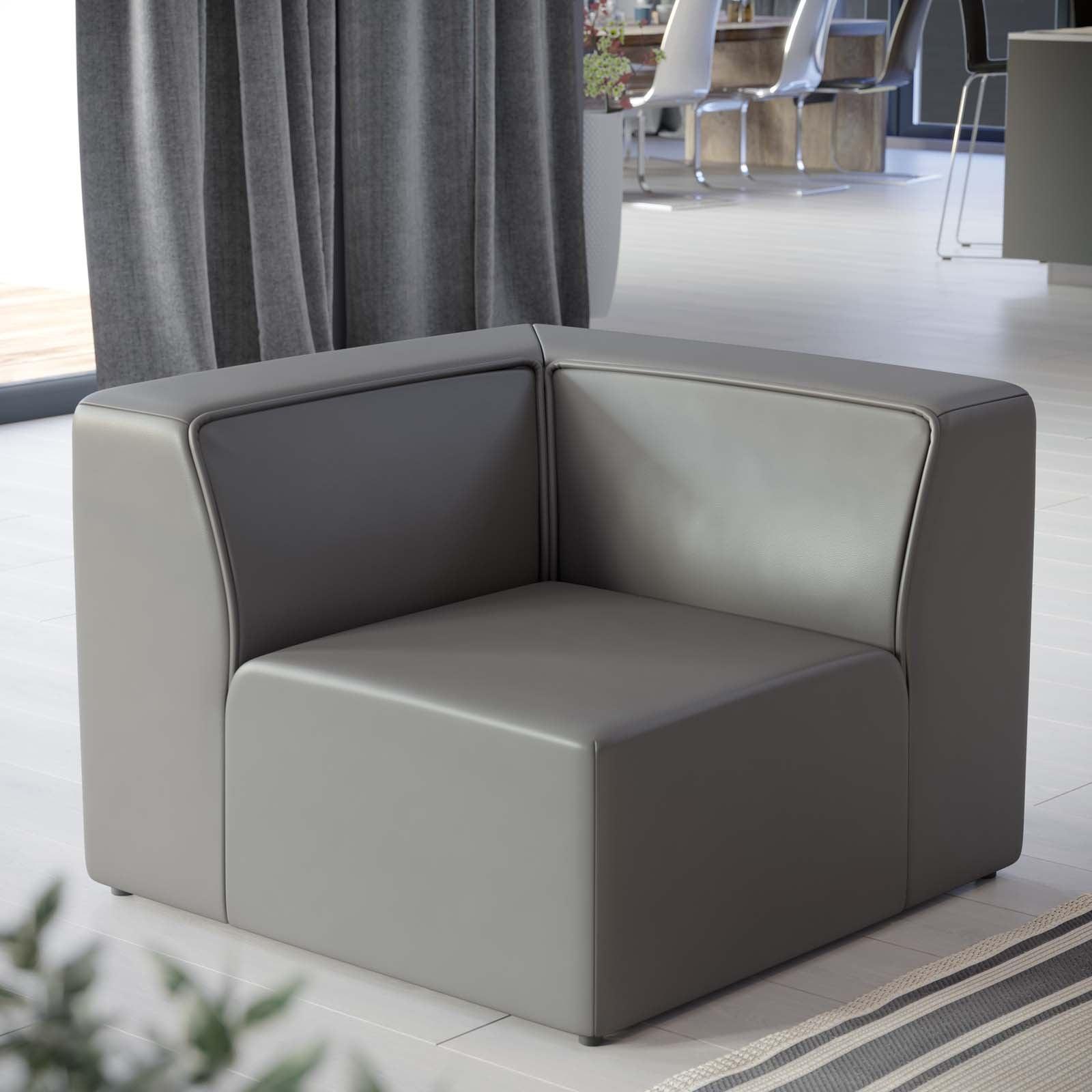 Modway Mingle Vegan Leather Corner Chair FredCo