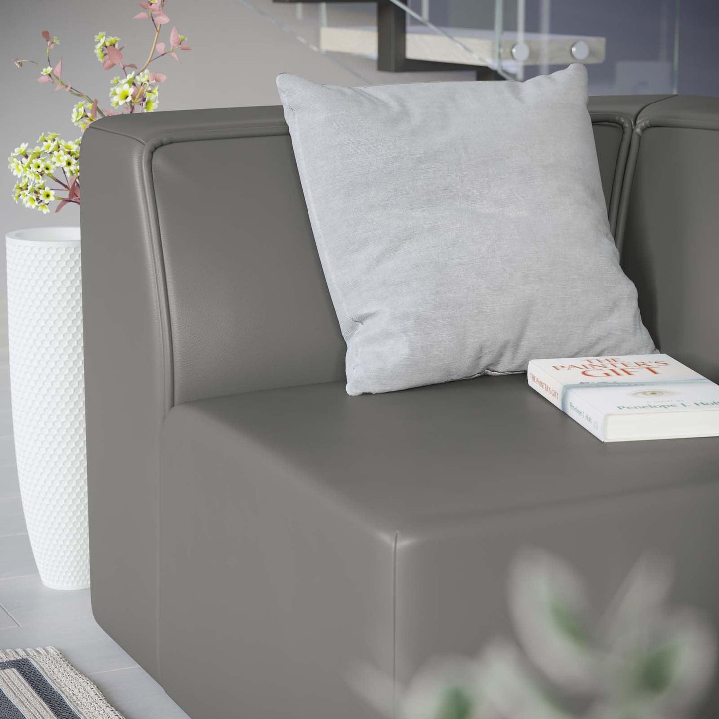 Modway Mingle Vegan Leather Corner Chair FredCo