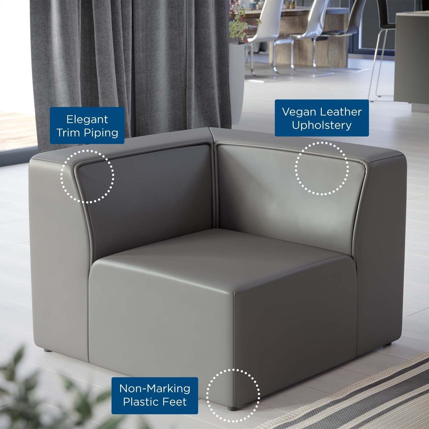 Modway Mingle Vegan Leather Corner Chair FredCo