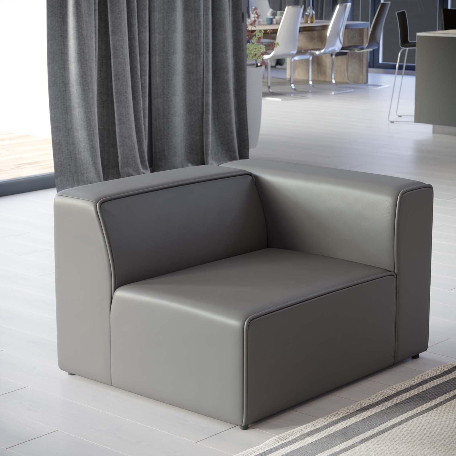 Modway Mingle Vegan Leather Right-Arm Chair FredCo
