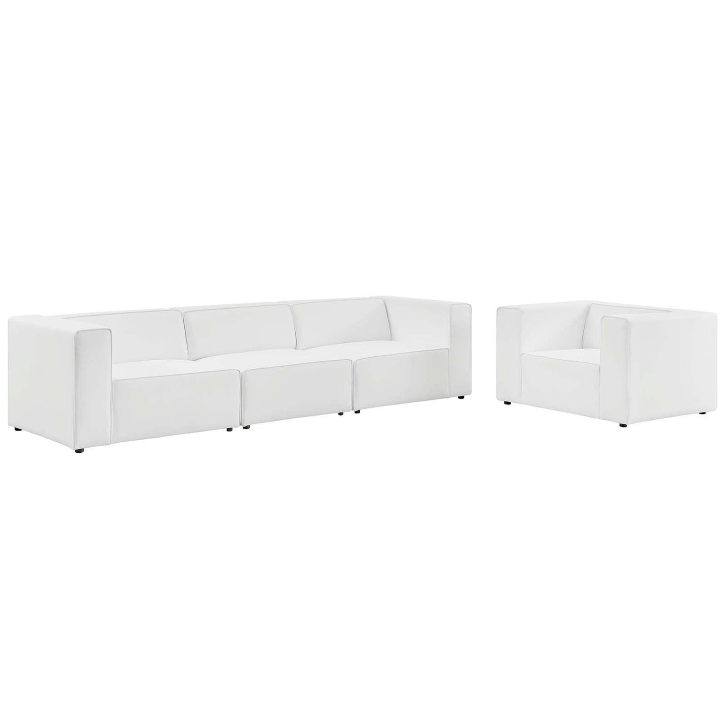 Modway Mingle Vegan Leather Sofa and Armchair Set FredCo