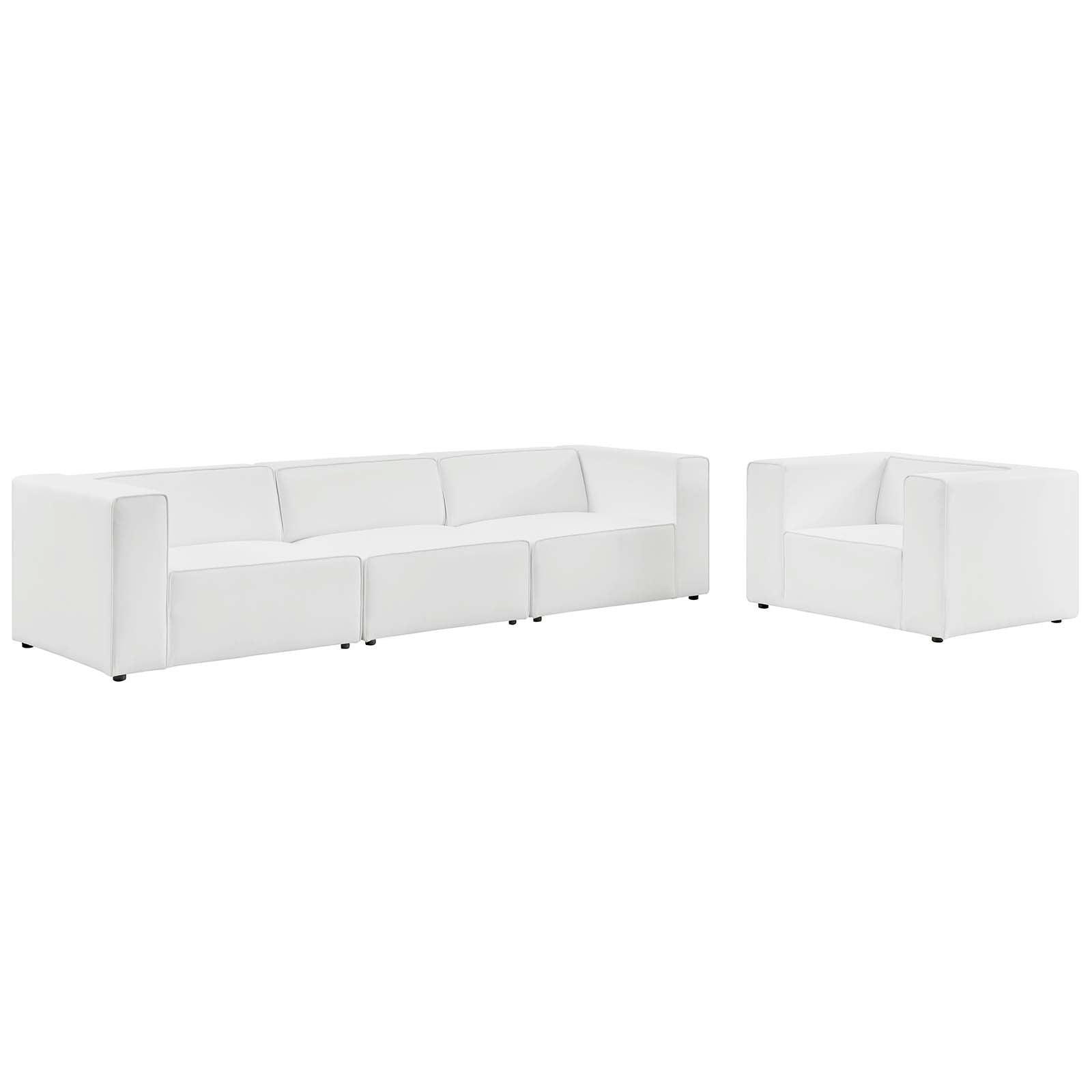 Modway Mingle Vegan Leather Sofa and Armchair Set FredCo