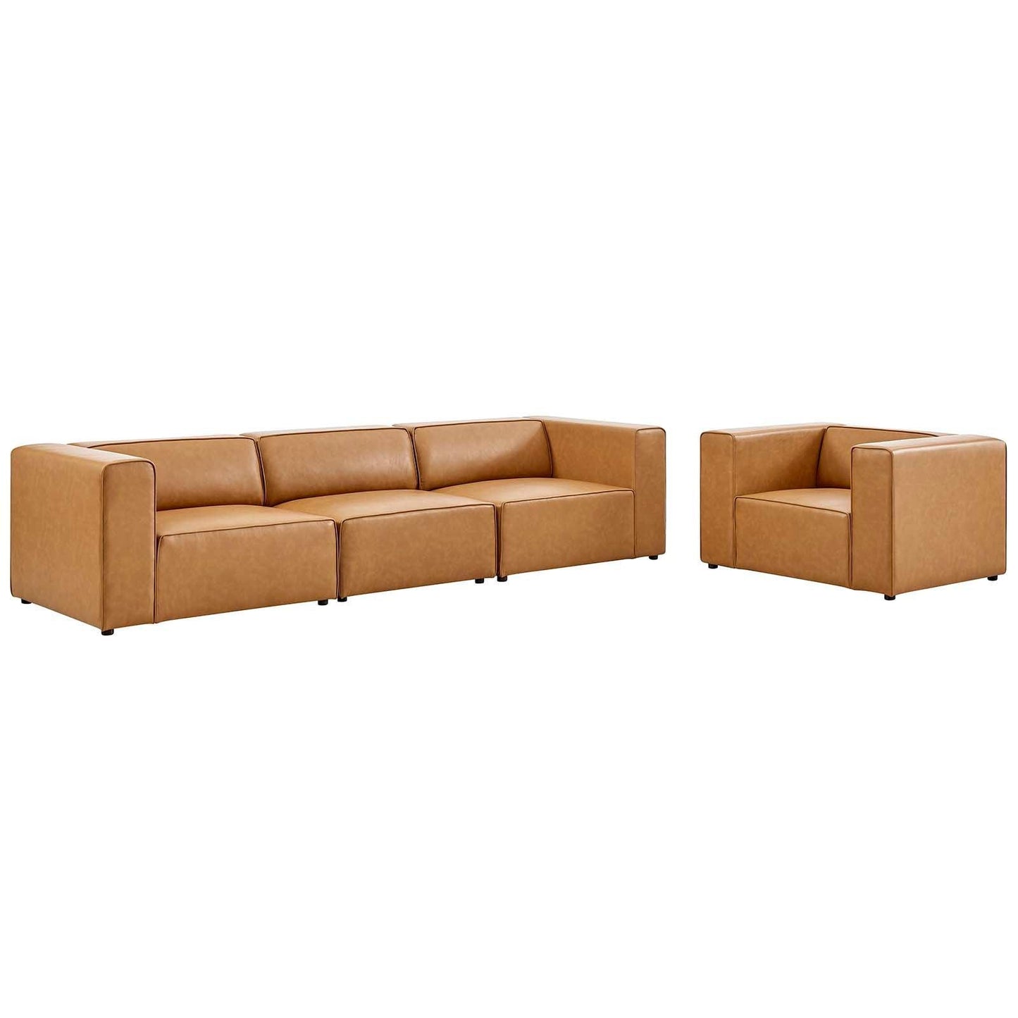 Modway Mingle Vegan Leather Sofa and Armchair Set FredCo