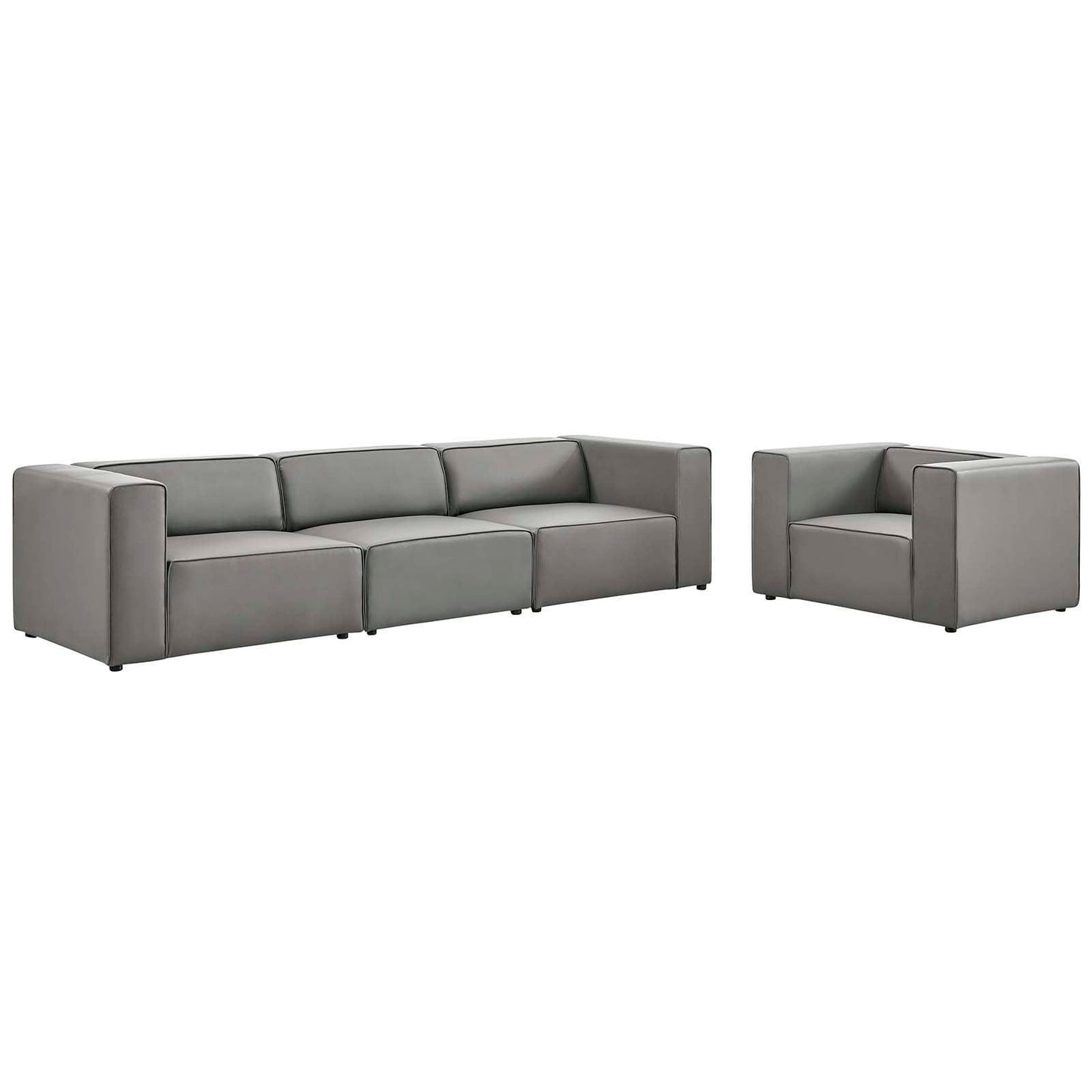 Modway Mingle Vegan Leather Sofa and Armchair Set FredCo