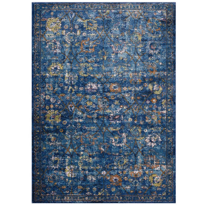 Modway Minu Distressed Floral Lattice Area Rug FredCo
