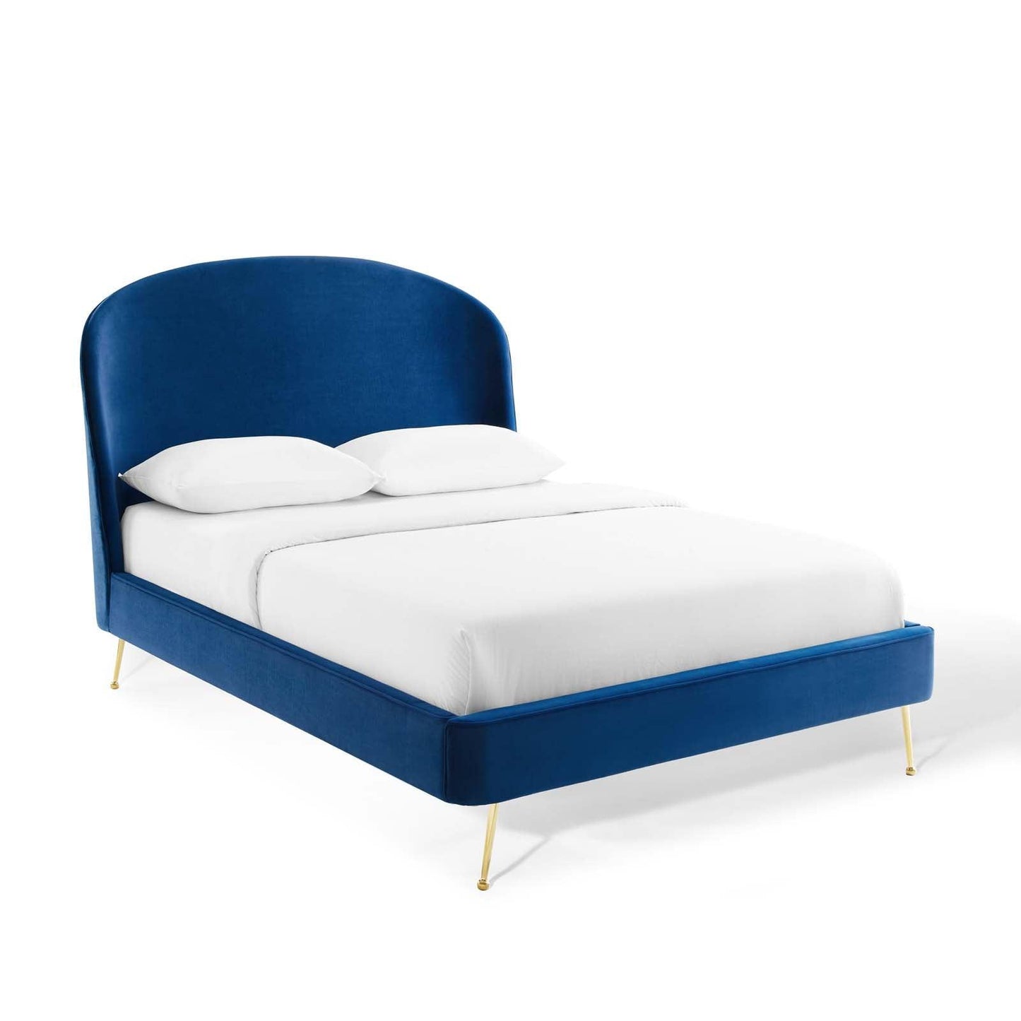 Modway Mira Upholstered Performance Velvet Queen Platform Bed FredCo