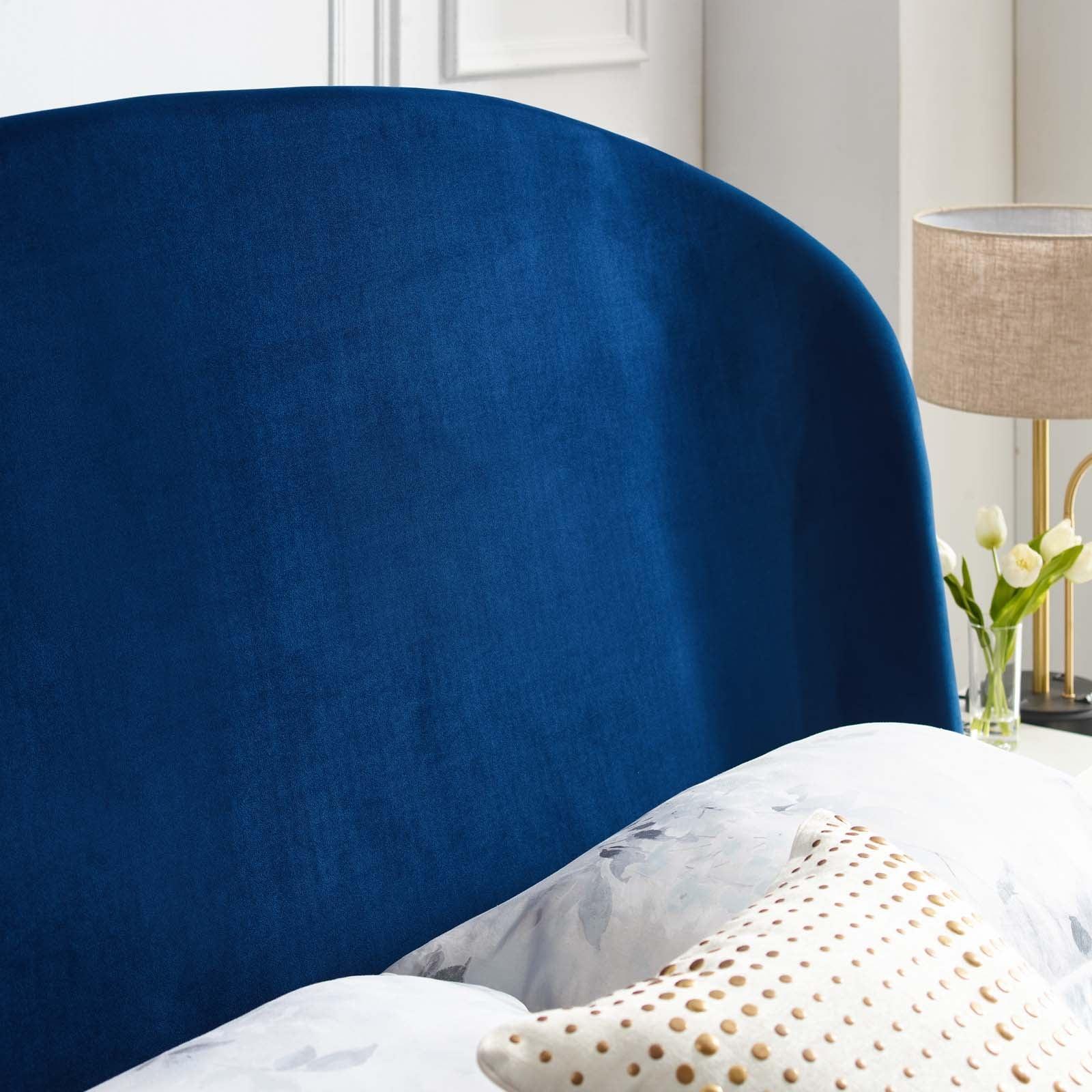 Modway Mira Upholstered Performance Velvet Queen Platform Bed FredCo