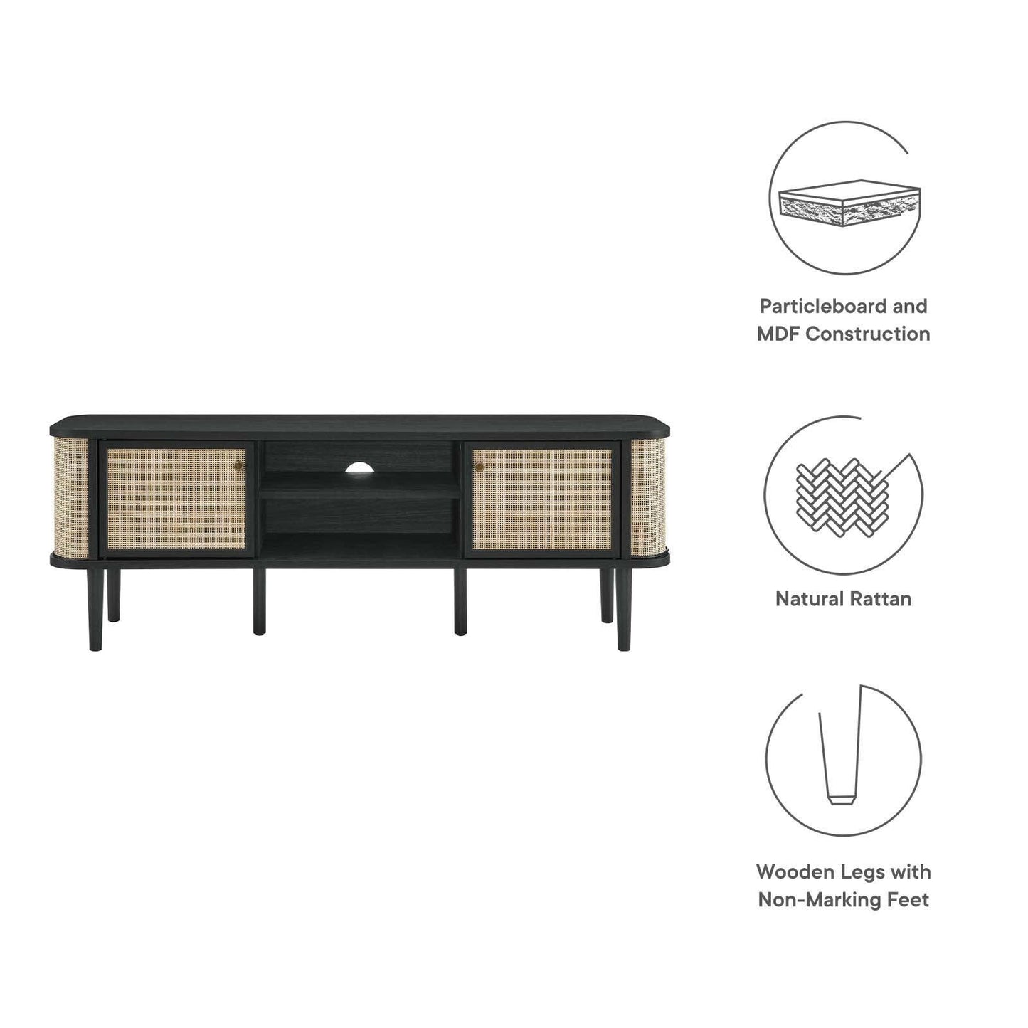 Modway Miramar 60'' Wood TV Stand FredCo