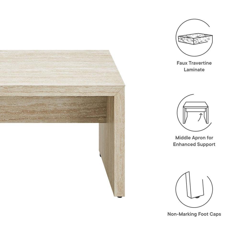 Modway Mirella 53.5” Faux Travertine Bench FredCo